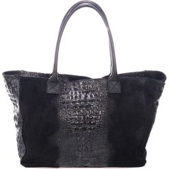Skórzany shopper bag w kolorze czarnym - 50 x 50 x 20 cm. Czarne torby na zakupy damskie marki Black Bags, ze skóry, na ramię. W wyprzedaży za 260,95 zł.