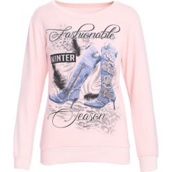 Jasnoróżowa Bluza Like an Angel. Szare bluzy damskie marki Born2be, xl, z nadrukiem, z dresówki, bez rękawów, bez kaptura. Za 24,99 zł.