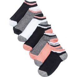 Skarpetki do sneakersów (7 par) bonprix czarny melanż - koralowy - biały. Czarne skarpetki damskie bonprix, bez wzorów. Za 32,99 zł.