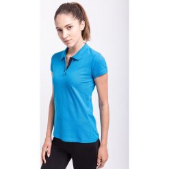 Koszulka polo damska TSD051AZ - NIEBIESKI JASNY. Niebieskie bluzki sportowe damskie marki 4f, na zimę, z bawełny. Za 59,99 zł.