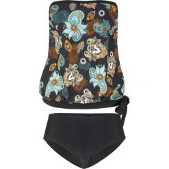 Tankini (2 części) bonprix czarno-pomarańczowy. Czarne stroje kąpielowe damskie bonprix, bez wzorów. Za 99,99 zł.