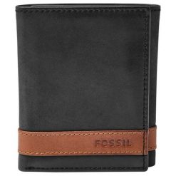 Fossil męski portfel Quinn Trifold czarny. Czarne portfele męskie Fossil, bez wzorów. Za 169,00 zł.
