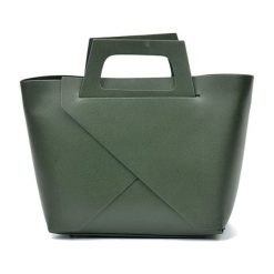 Torebki klasyczne damskie: Skórzana torebka w kolorze zielonym – (S)25 x (W)40 x (G)12 cm