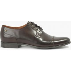 Półbuty brązowe Salvatore. Czarne buty wizytowe męskie marki Badura, z materiału, na sznurówki. Za 239,99 zł.