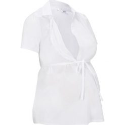 Bluzka ciążowa i do karmienia, krótki rękaw bonprix biały. Białe bluzki ciążowe bonprix, z bawełny. Za 74,99 zł.