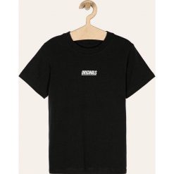 Jack & Jones - T-shirt dziecięcy 140-176 cm. Czarne t-shirty chłopięce Jack & Jones, z nadrukiem, z bawełny, bez rękawów. W wyprzedaży za 49,90 zł.