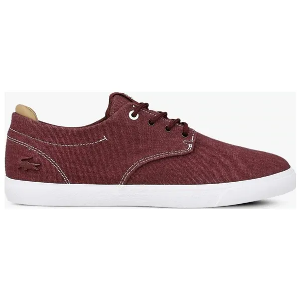 Lacoste Esparre 118 2 buty męskie, bordowy, rozmiar 40,5. Czerwone buty sportowe męskie Lacoste, z bawełny, na sznurówki. W wyprzedaży za 212,49 zł.