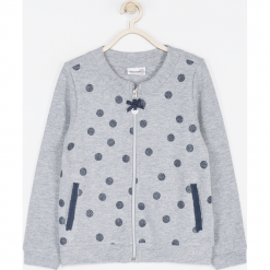 Bluza. Szare bluzy dziewczęce rozpinane SPARKLE, z aplikacjami, z długim rękawem, długie. Za 79,90 zł.