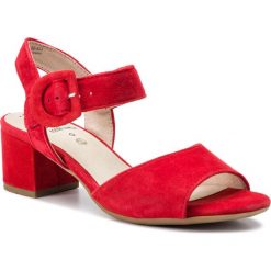 Sandały JANA - 8-28301-22 Chili 533. Czerwone klapki damskie Jana, bez wzorów, ze skóry, bez obcasa, na obcasie. Za 219,90 zł.