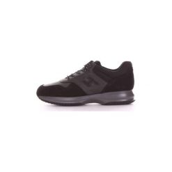 Buty Hogan HXM00N0AL30JEC. Czarne trampki męskie Hogan, bez wzorów, bez zapięcia. Za 922,41 zł.