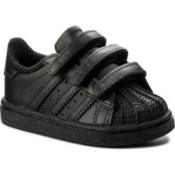 Buty adidas - Superstar Cf I BZ0417 Cblack/Cblack/Cblack. Czarne półbuty dziewczęce Adidas, ze skóry, na rzepy, adidas superstar. Za 229,00 zł.