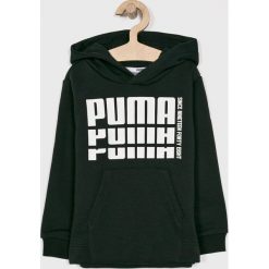 Puma - Bluza dziecięca 104-176 cm. Czarne bluzy chłopięce Puma, z nadrukiem, z bawełny, bez rękawów, z kapturem. W wyprzedaży za 99,90 zł.