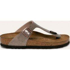 Birkenstock - Japonki Gizeh. Pomarańczowe klapki damskie Birkenstock, bez wzorów, ze skóry ekologicznej, bez obcasa, na obcasie. Za 289,90 zł.