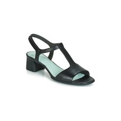 Sandały Camper KATIE SANDAL SALOME. Czarne sandały damskie Camper, bez wzorów, bez obcasa, bez zapięcia. W wyprzedaży za 455,20 zł.