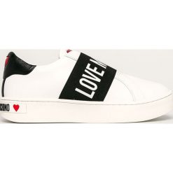 Love Moschino - Buty. Białe buty sportowe damskie Love Moschino, bez wzorów, ze skóry, sportowe. Za 779,90 zł.