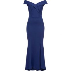 Sukienka wieczorowa bonprix kobaltowy. Niebieskie sukienki damskie bonprix, bez wzorów, eleganckie, bez kołnierzyka, z długim rękawem, długie. Za 239,99 zł.