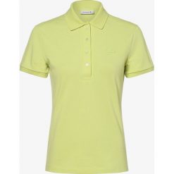 Lacoste - Damska koszulka polo, niebieski. Niebieskie koszulki damskie polo Lacoste, z aplikacjami, z dżerseju, bez rękawów. Za 449,95 zł.