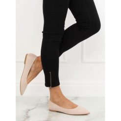 Baleriny damskie beżowe 3157 BEIGE. Brązowe baleriny damskie obuwie damskie, bez wzorów, z zamszu, klasyczne, bez obcasa. Za 57,38 zł.