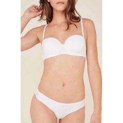 Undiz - Biustonosz Micro Bandeau Multipo. Białe biustonosze Undiz, z haftami, z elastanu. Za 59,90 zł.