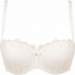 Gossard - Biustonosz Femme Fatale. Białe biustonosze Gossard, z haftami, z elastanu. W wyprzedaży za 129,90 zł.