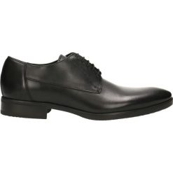 Półbuty JOE. Czarne półbuty męskie Gino Rossi, bez wzorów, ze skóry, eleganckie, na sznurówki. Za 249,90 zł.