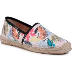 Espadryle POLLINI - SA10462G0ARA0100 Palms Bianco. Espadryle damskie Pollini, bez wzorów, z tworzywa sztucznego, bez obcasa, na płaskiej podeszwie. W wyprzedaży za 489,00 zł.