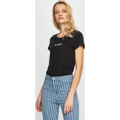 Haily's - Top. Czarne bluzki damskie Haily's, s, z nadrukiem, z bawełny, z okrągłym kołnierzem. W wyprzedaży za 24,90 zł.