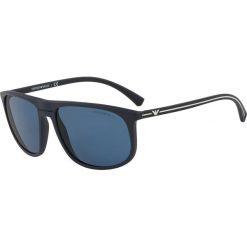 Emporio Armani - Okulary. Czarne okulary przeciwsłoneczne męskie marki Emporio Armani, z materiału, owalne. Za 599,90 zł.