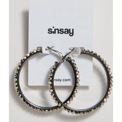 Kolczyki koła - Szary. Szare kolczyki damskie Sinsay. Za 15,00 zł.
