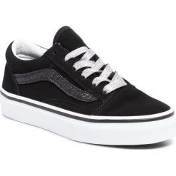 Tenisówki VANS - Old Skool VN0A4BUUXNO1 (Glitter Sidstrp) Blktrwht. Czarne trampki dziewczęce Vans, z aplikacjami, ze skóry, na sznurówki. W wyprzedaży za 169,00 zł.