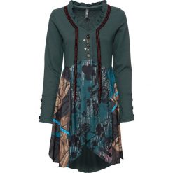 Bluza rozpinana bonprix ciemnozielony. Zielone bluzy damskie bonprix, z nadrukiem, bez rękawów, bez kaptura. Za 149,99 zł.
