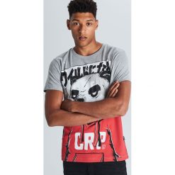 Koszulka z pandą - Jasny szary. Szare koszulki męskie Cropp, s, bez wzorów, bez kołnierzyka, bez rękawów. Za 44,99 zł.