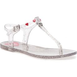 Sandały LOVE MOSCHINO - JA16031G17IV099A Trasp/Glit.Arge. Szare klapki damskie Love Moschino, bez wzorów, z tworzywa sztucznego, bez obcasa, na obcasie. W wyprzedaży za 309,00 zł.