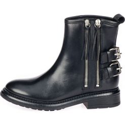 Trussardi Jeans botki damskie 79A00414-9Y099999, 40 czarne. Czarne botki damskie Trussardi Jeans, z jeansu, bez obcasa, bez zapięcia. Za 899,00 zł.