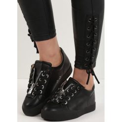 Buty sportowe męskie: Czarne Buty Sportowe Zip-On