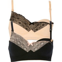Biustonosz do karmienia piersią (2 szt.) bonprix czarno-cielisty + cielisto-czarny. Czarne biustonosze ciążowe bonprix, z bawełny. Za 75,98 zł.