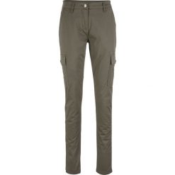 Spodnie bojówki bonprix ciemnooliwkowy. Zielone spodnie damskie bonprix, bez wzorów. Za 49,99 zł.