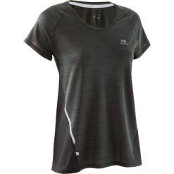 Koszulka do biegania RUN LIGHT damska. Czarne bluzki damskie KALENJI, bez wzorów, z elastanu, bez kołnierzyka, bez rękawów. Za 39,99 zł.