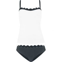 Tankini (2 części) bonprix czarno-biały. Czarne stroje kąpielowe damskie bonprix, w paski. Za 99,99 zł.