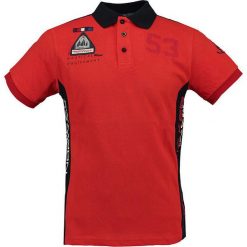 Koszulka polo w kolorze czerwonym. Czerwone koszulki polo męskie Geographical Norway Men, m, z haftami, z bawełny, polo, bez rękawów. W wyprzedaży za 90,95 zł.