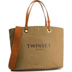 Torebka TWINSET - Shopping 191TO8202 Olive 03722. Zielone torebki klasyczne damskie marki Twinset, bez wzorów, z materiału, klasyczne, bez dodatków. Za 589,00 zł.