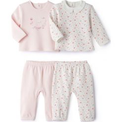 Komplet 2 piżam 2-częściowych 0 miesięcy - 3 lata. Czerwone bielizna dziewczęca marki La Redoute Collections, w kwiaty, z bawełny. Za 110,84 zł.