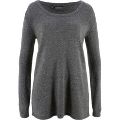 Sweter z długim rękawem bonprix szary melanż. Szare swetry damskie bonprix, bez wzorów, z długim rękawem, długie, bez kaptura. Za 49,99 zł.
