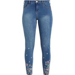 Rurki damskie: Dorothy Perkins FLORAL EMBROIDED HEM DARCY Jeans Skinny Fit blue