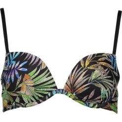 Biustonosz bikini "Tropic" w kolorze czarnym ze wzorem. Czarne stroje kąpielowe dwuczęściowe damskie marki Lisca. W wyprzedaży za 86,95 zł.