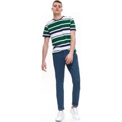 Spodnie długie męskie chino, slim. Niebieskie spodnie męskie Top Secret, na lato, m, bez wzorów, z bawełny, eleganckie, długie. W wyprzedaży za 49,99 zł.