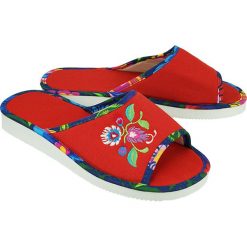 METEOR 060 FOLK czerwony, kapcie damskie. Czerwone kapcie damskie Meteor. Za 31,99 zł.
