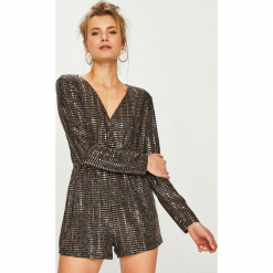 Answear - Kombinezon Night Fever. Szare kombinezony damskie ANSWEAR, l, z dzianiny, z długim rękawem, długie. Za 169,90 zł.