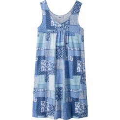 Sukienka shirtowa bonprix perłowy niebieski wzorzysty. Niebieskie sukienki dziewczęce bonprix, z nadrukiem, bez rękawów. Za 44,99 zł.