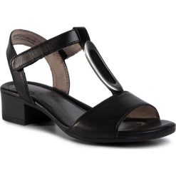 Sandały JANA - 8-28322-24 Black 001. Czarne klapki damskie Jana, bez wzorów, ze skóry, bez obcasa. Za 199,00 zł.